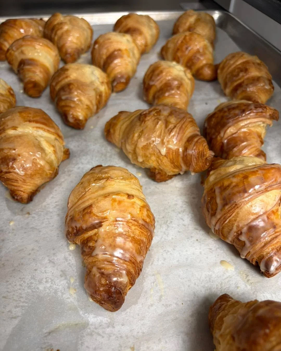 Our New Maple Glazed Croissants.
Get them added to your next breakfast order! #bakedfreshdaily 
#corporatecateringkc