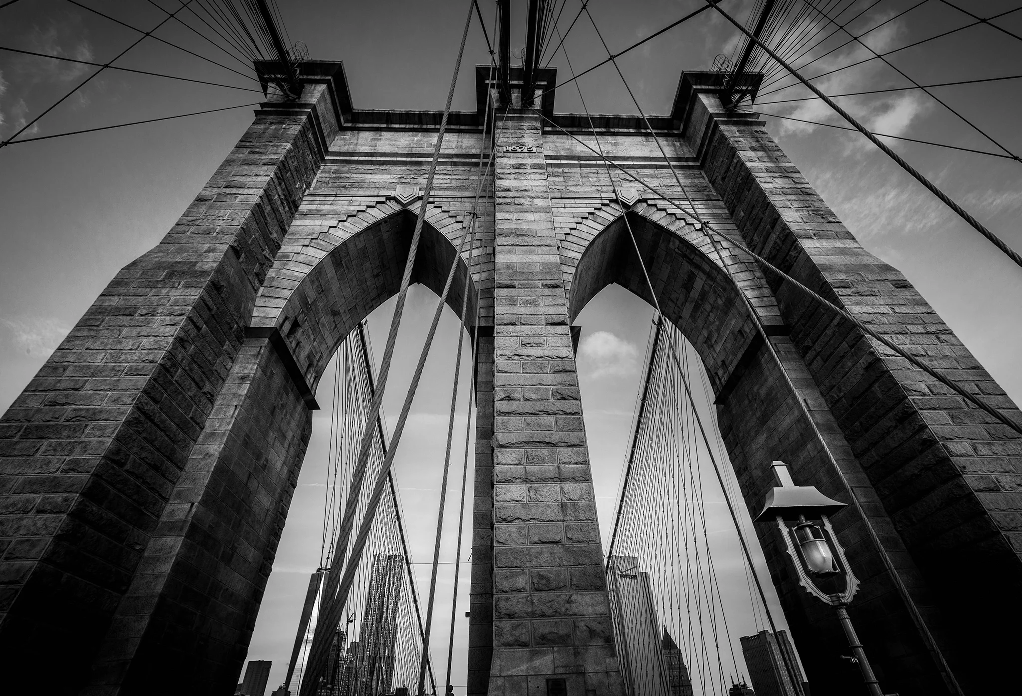 Brooklyn Bridge stone arches, New York City — architectural