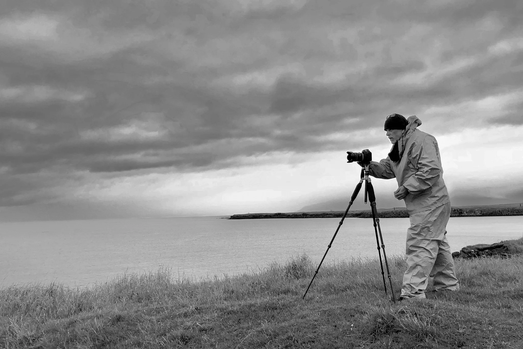 Eric Wood shooting on Iceland coast — travel photography on location