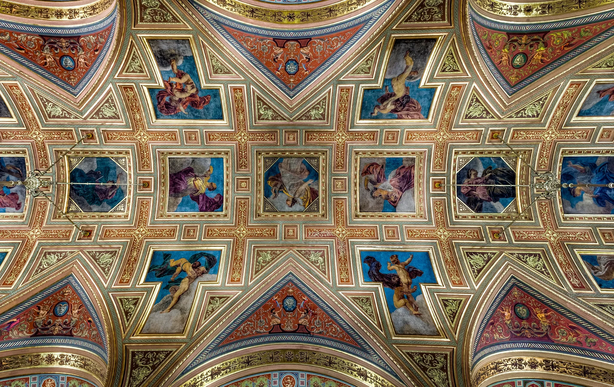 Hungarian State Opera House foyer ceiling mural, Budapest