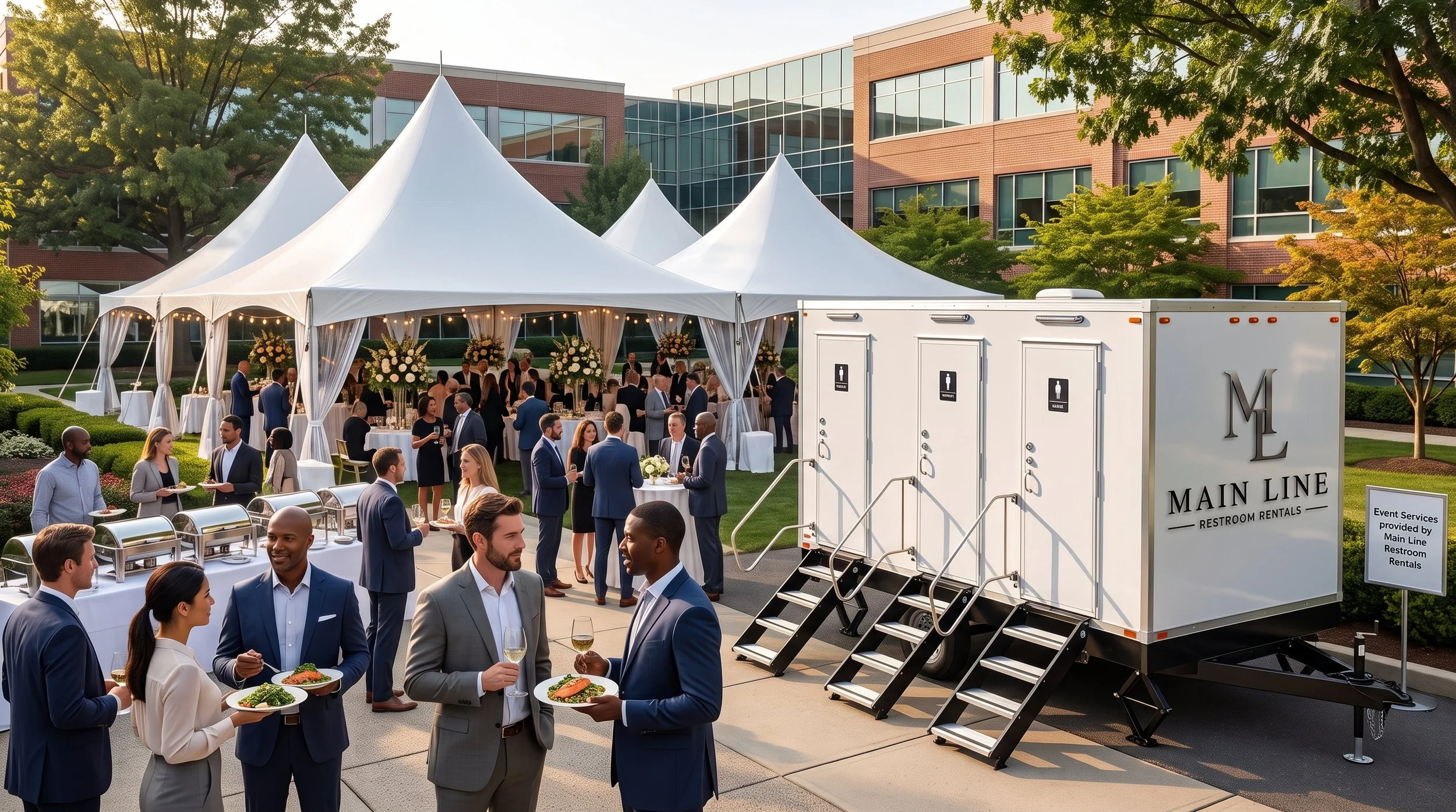 Luxury restroom accommodations for professional outdoor corporate events in Raleigh North Carolina