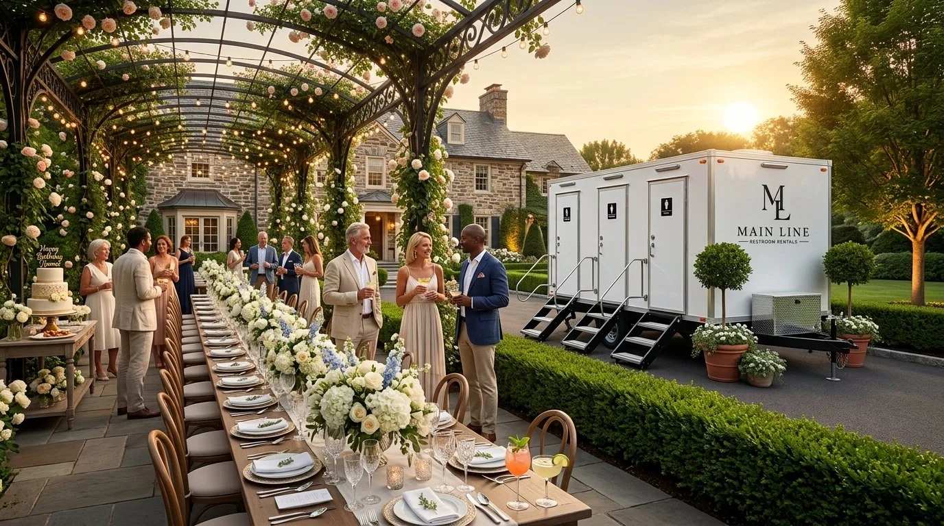 Wedding event restroom trailer rental serving South Jersey events