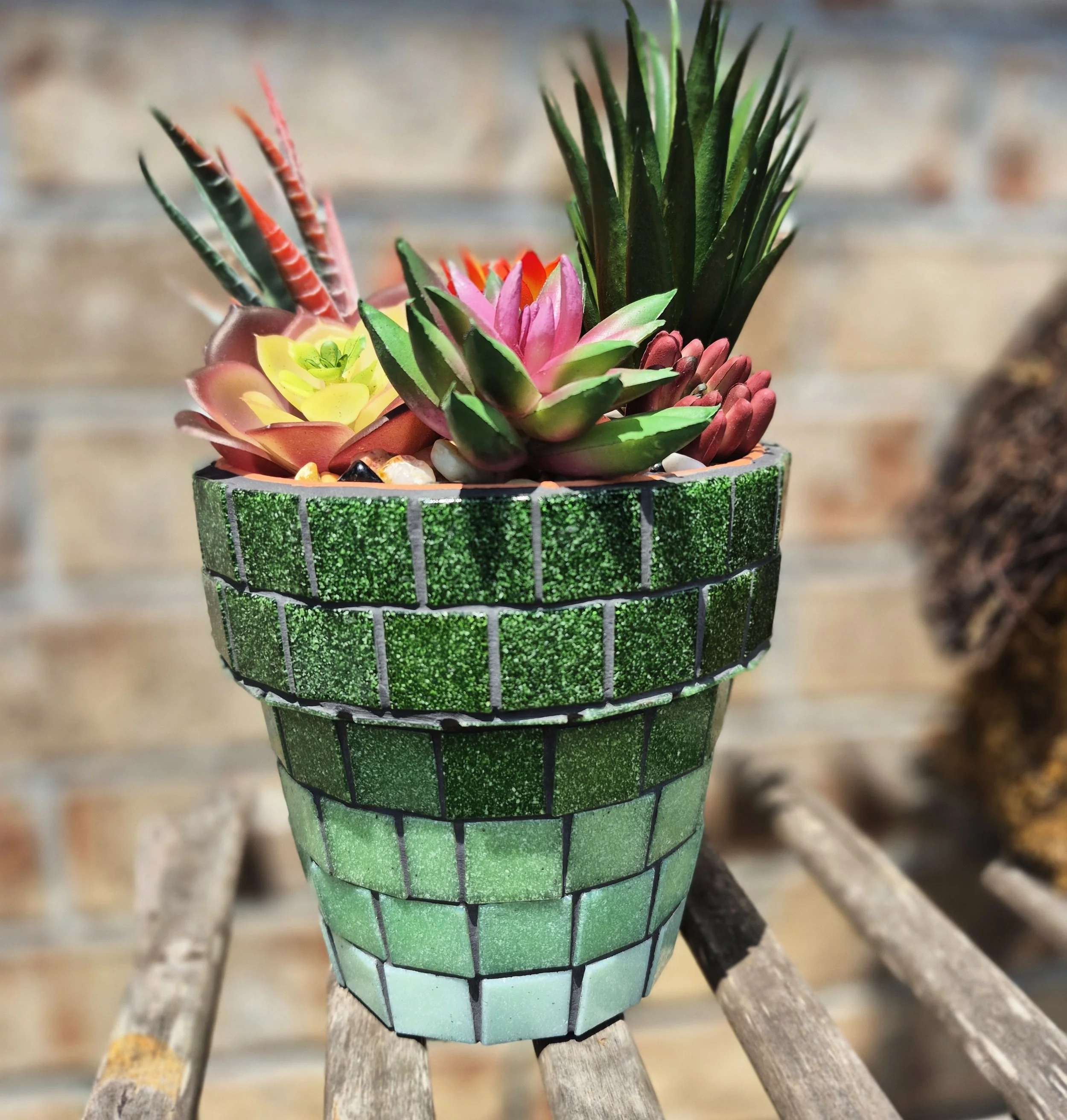 Green Ombre Planter (Medium - Tall)