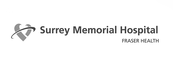 Surrey Memorial Hospital logo with a heart and ribbon symbol