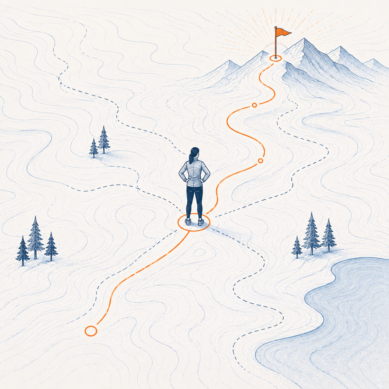 Illustration representing brand positioning, messaging alignment, and marketing strategy.