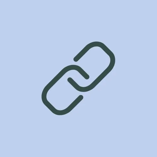 Icon of a chain link on a light blue background