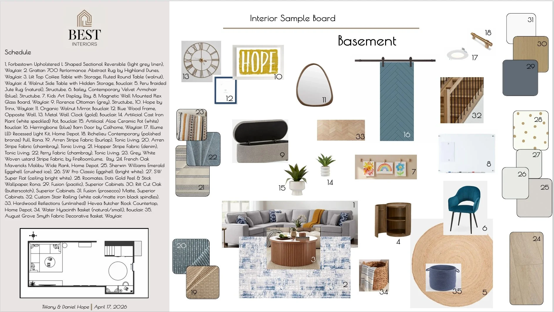 Interior designer services in Melville, Yorkton, Crooked Lake, Grenfell, Indian Head, Balcarres Saskatchewan. Sample boards