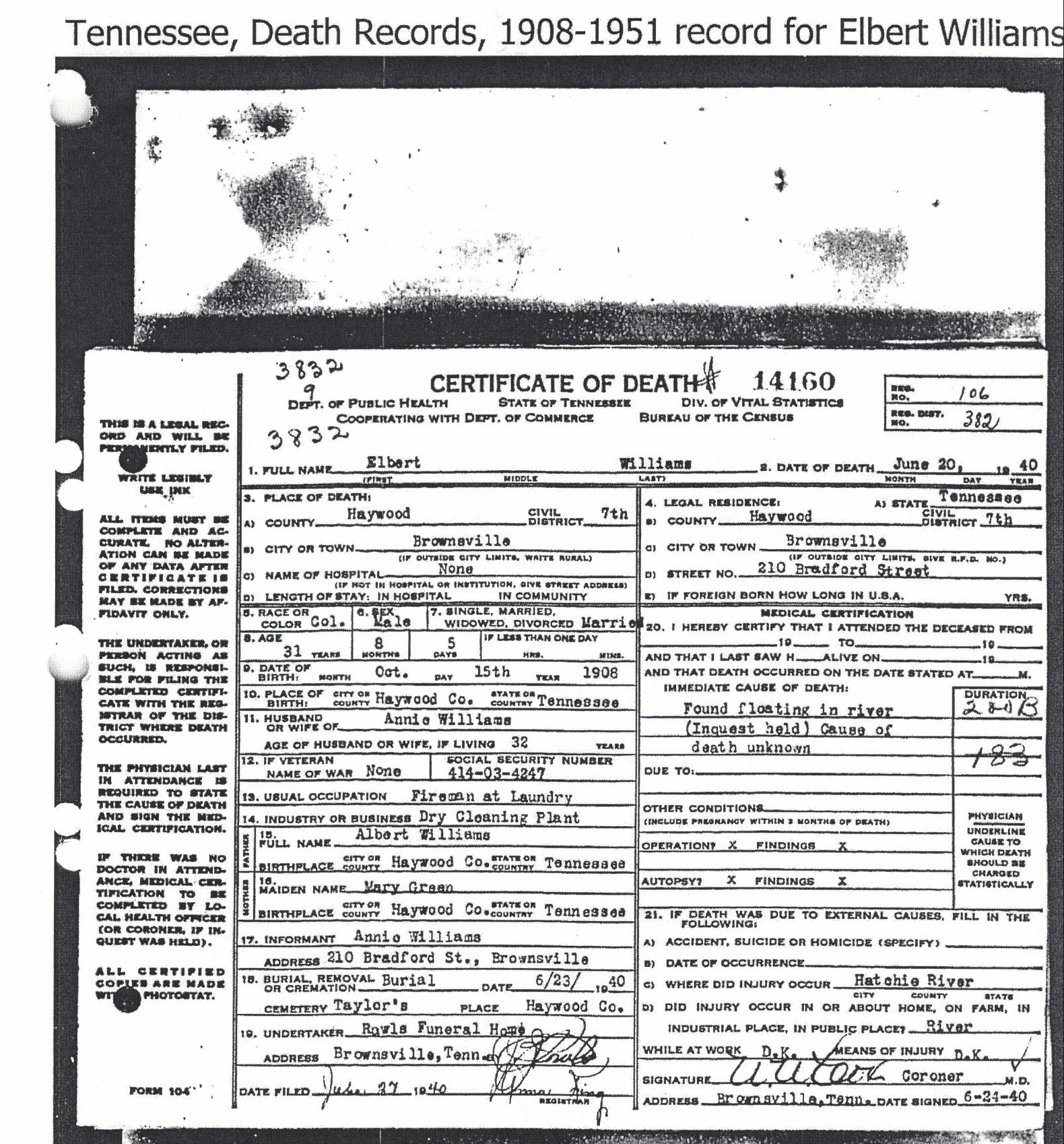 Death Certificate