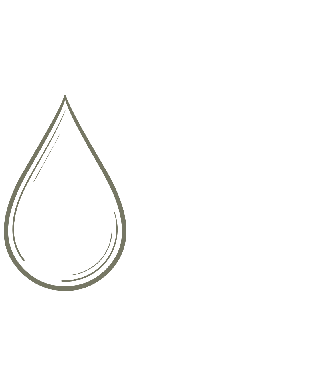 A black background with a gray outline of a water drop symbol.
