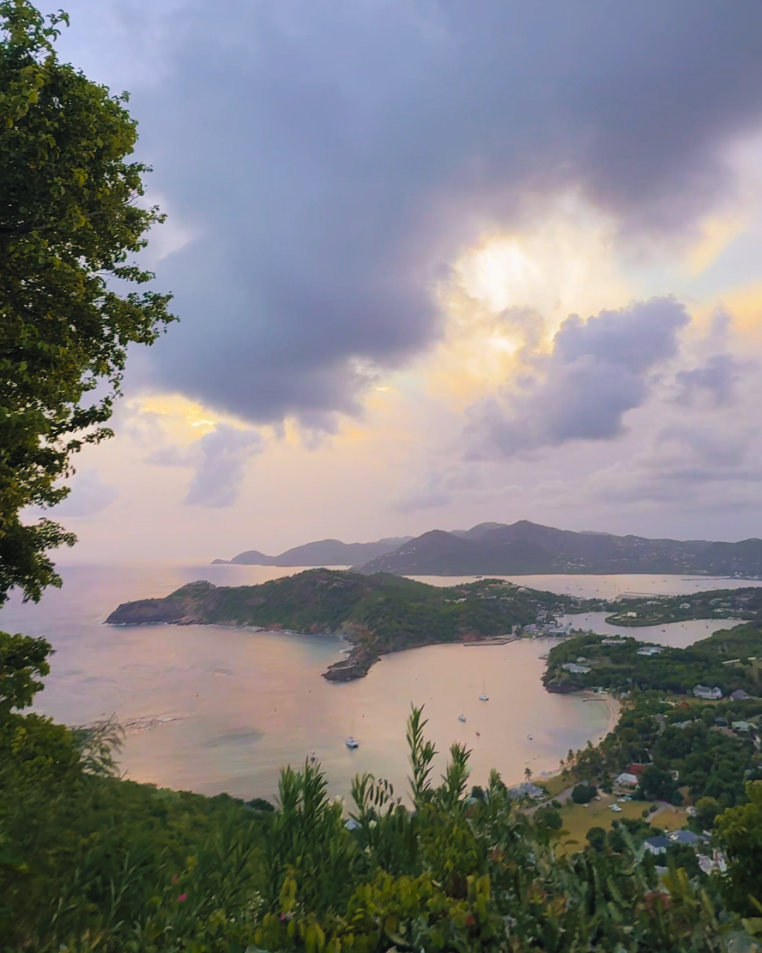 Aerial view of Shirley Heights overlooking English Harbour, Antigua
