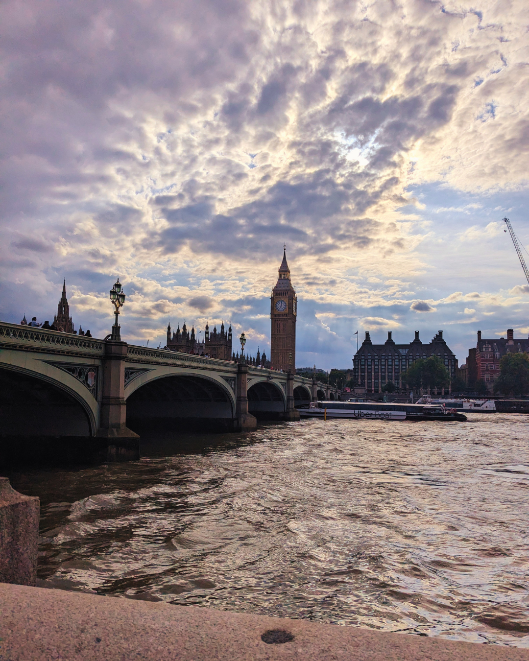Big Ben and the Houses of Parliament along the River Thames, London, England