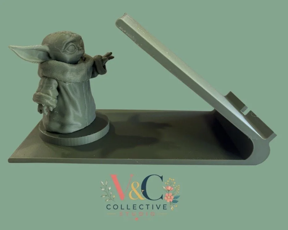 3D Printed Phone Stand – Baby Yoda - The Child - Inspired Desk Holders