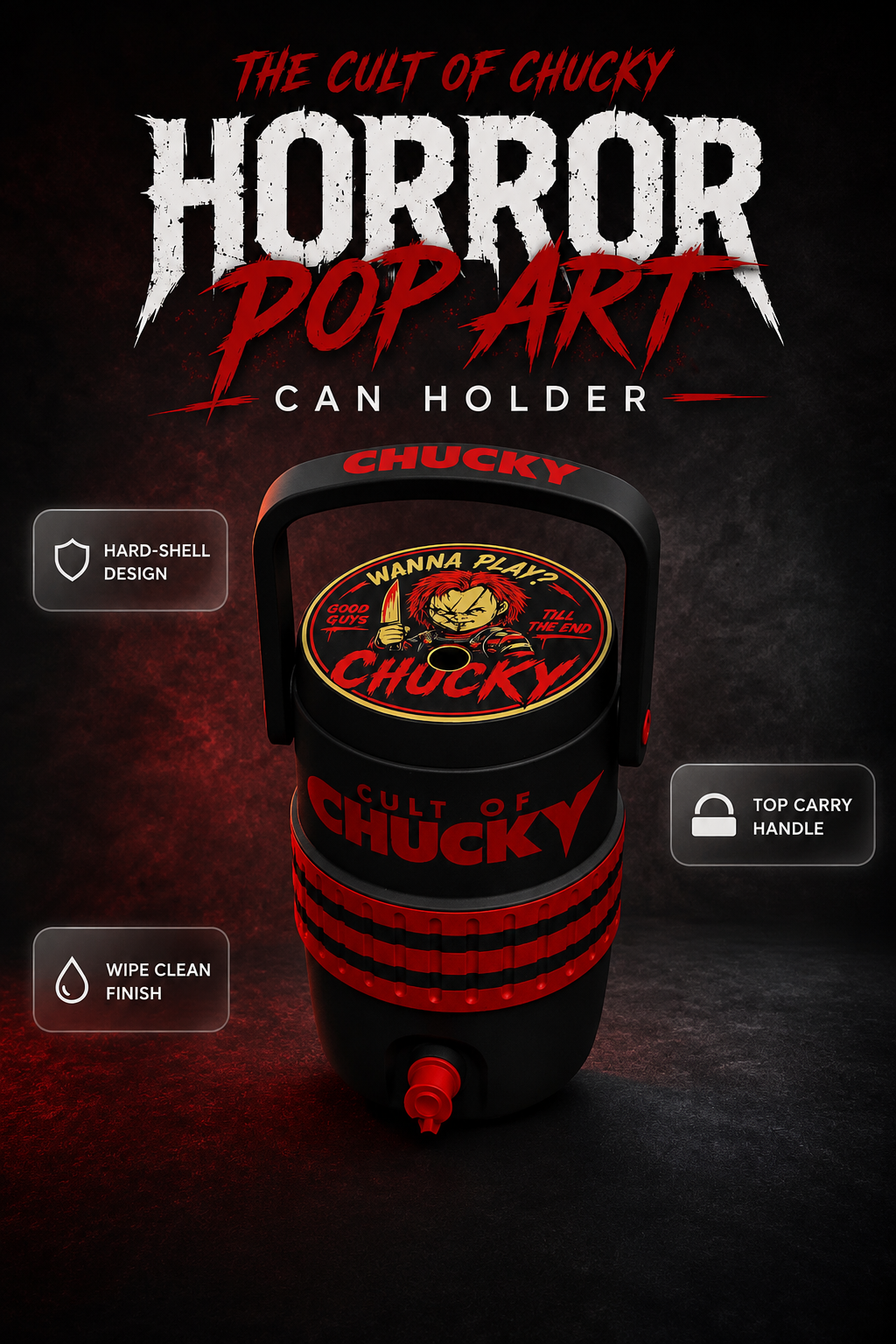 Horror Pop Art Can Holder - Chucky