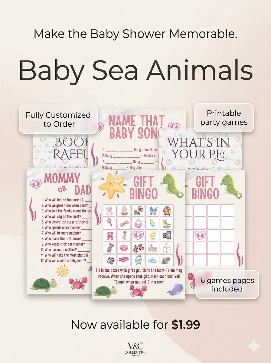 Baby Shower Pack - Baby Sea Animals