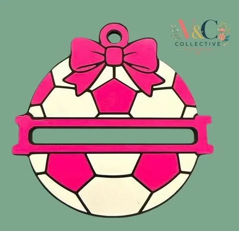 Soccer Hair Tie Holder Keychian