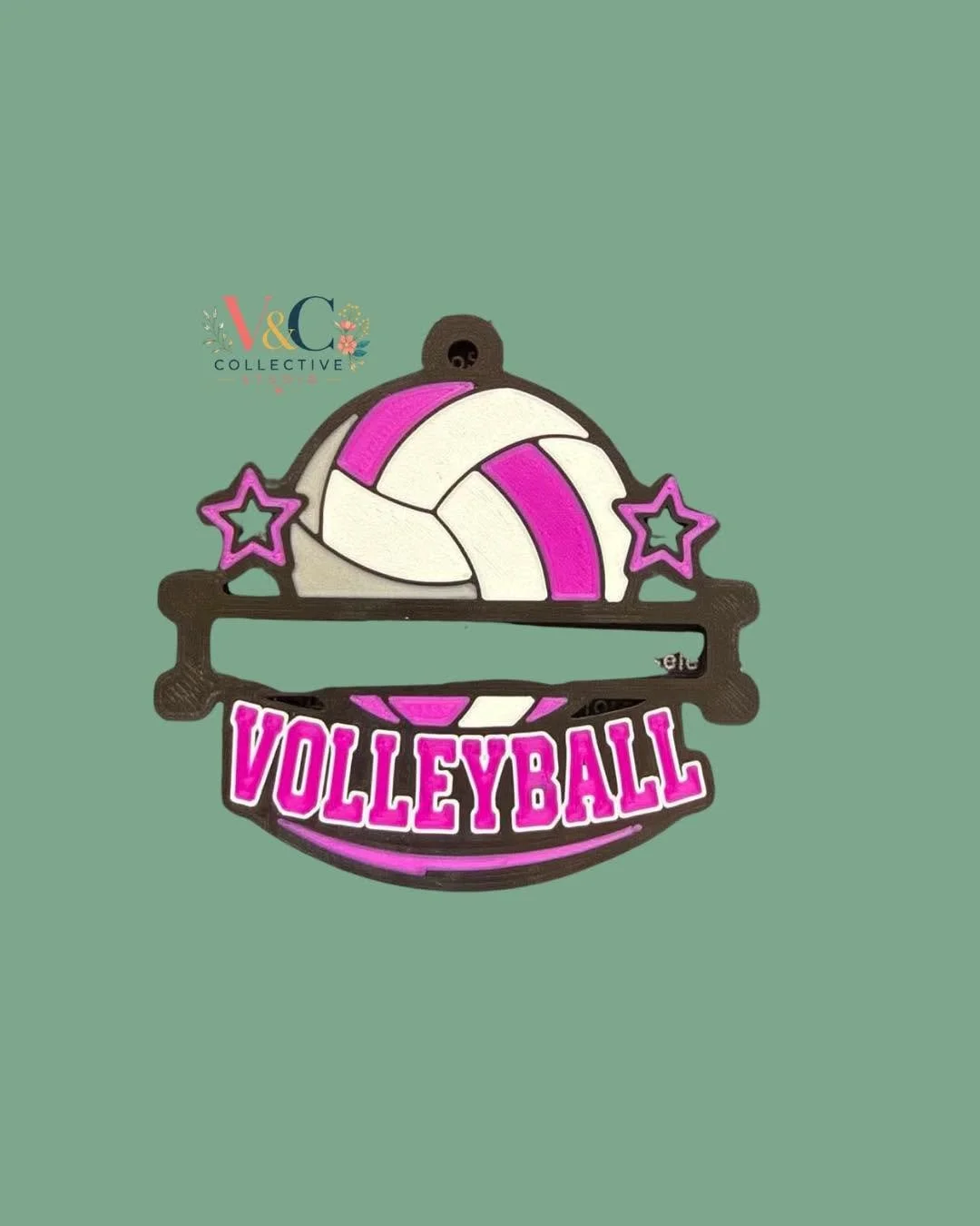 Volleyball Hair Tie Holder Keychain