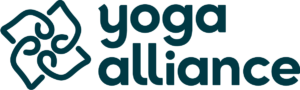 Logo of Yoga Alliance with a stylized lotus flower and text