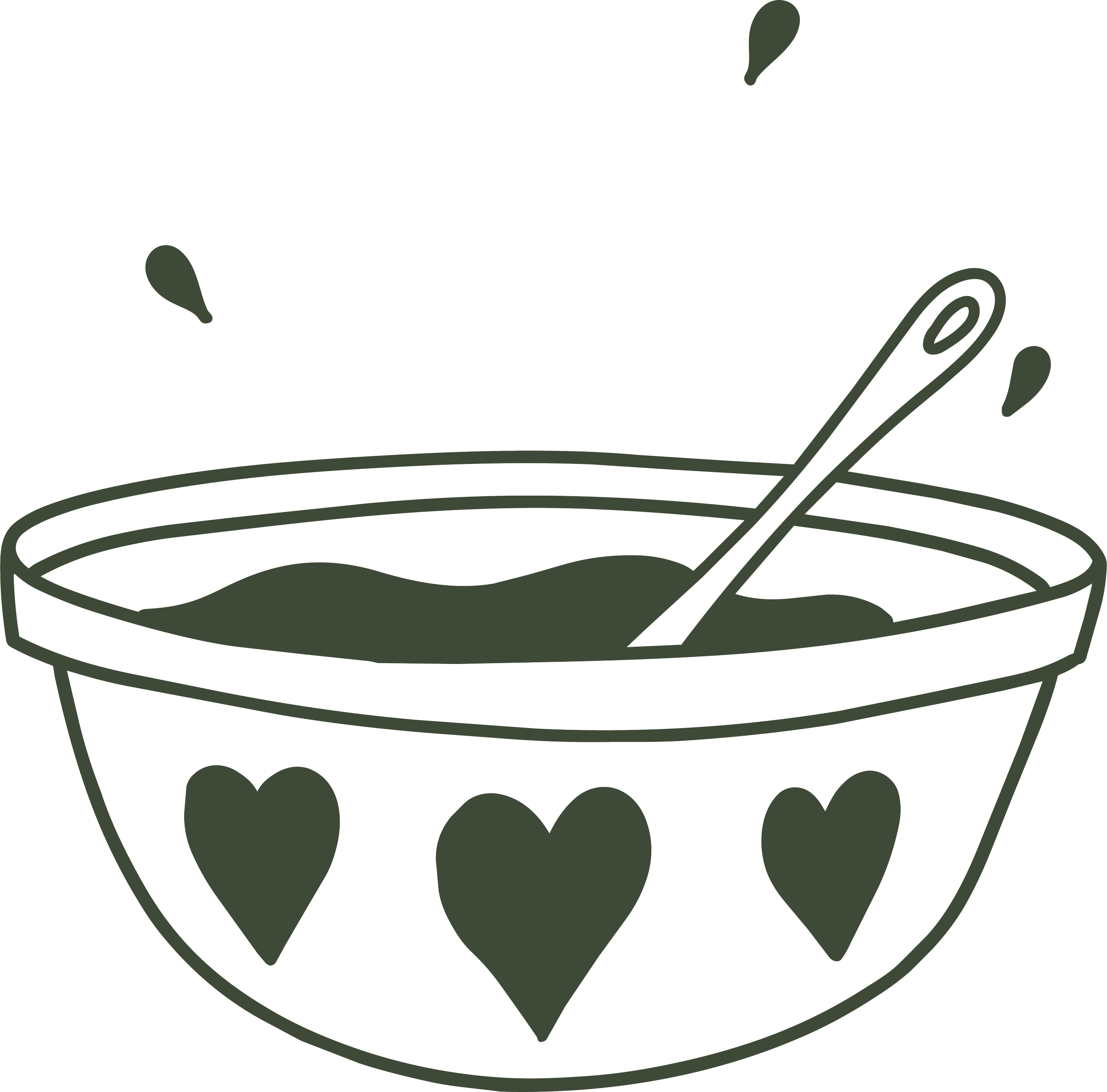 Outline of a heart-shaped leaf on a stylized earth or globe based on contour lines.