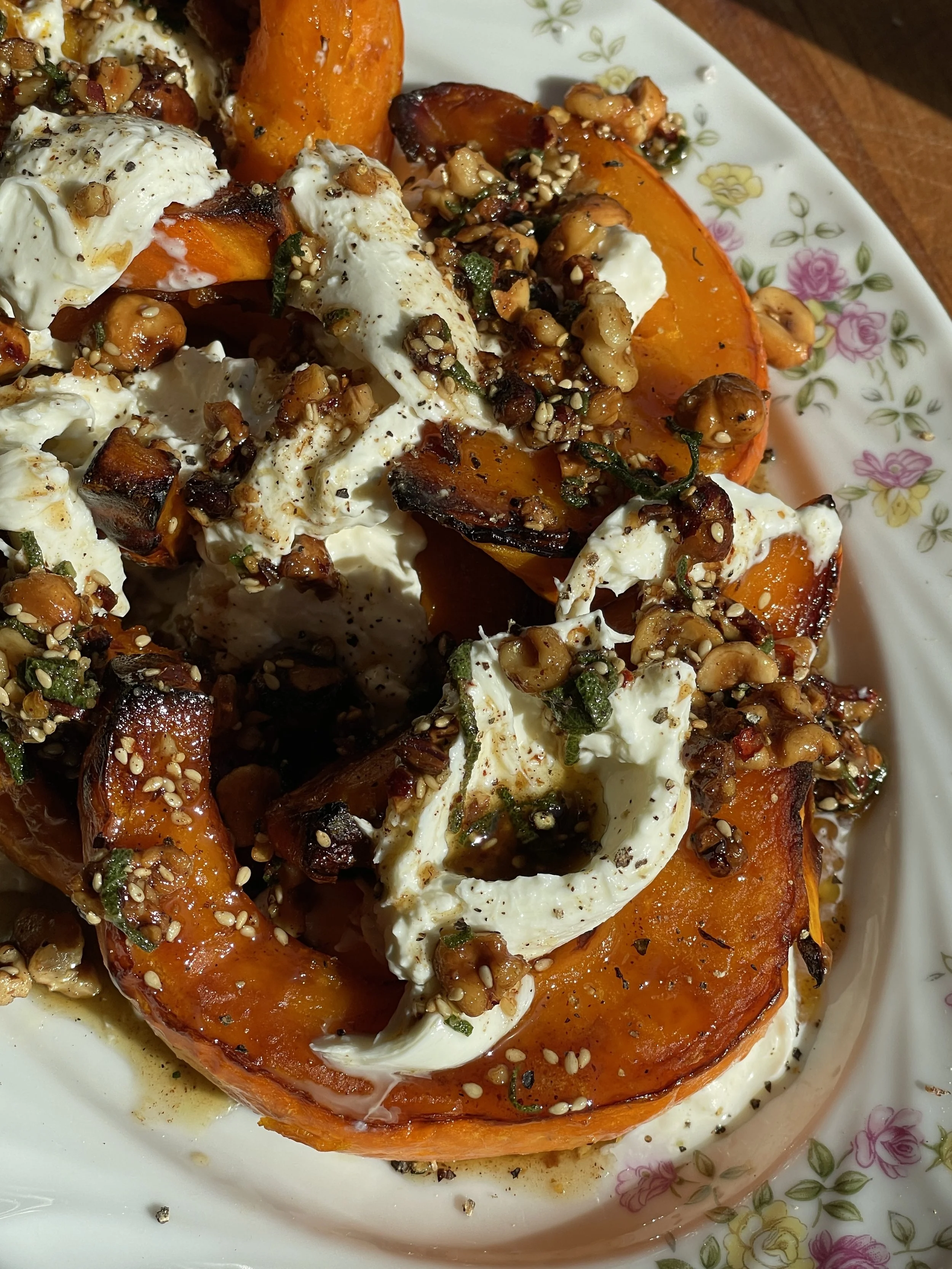 Squash with Burrata, Herbs, &amp; Nutty Gremolata