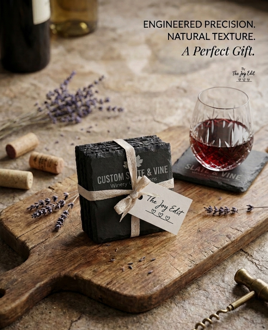 Custom Engraved Natural Slate Coasters (set of 4)
