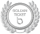 Golden Ticket badge with the number 15 and laurel wreath surrounding it.