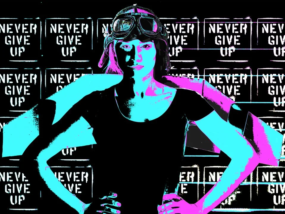 'Never Give Up' Motivational Art Print