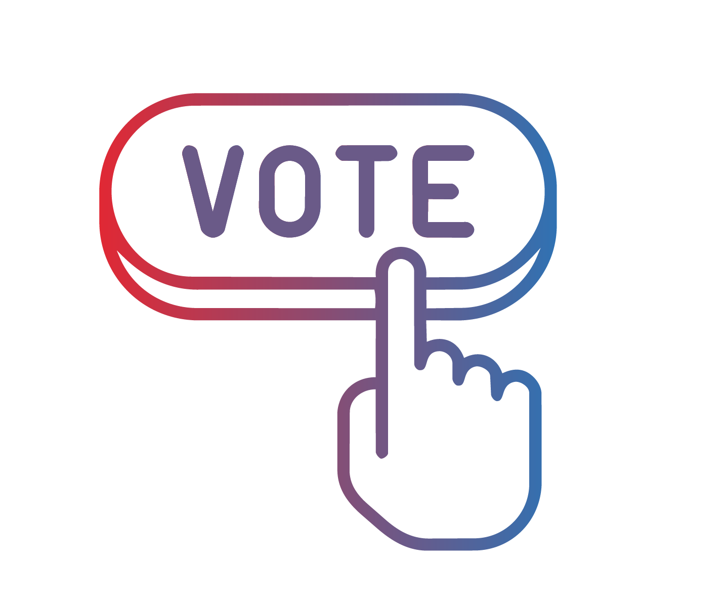 hand pointing to vote button icon