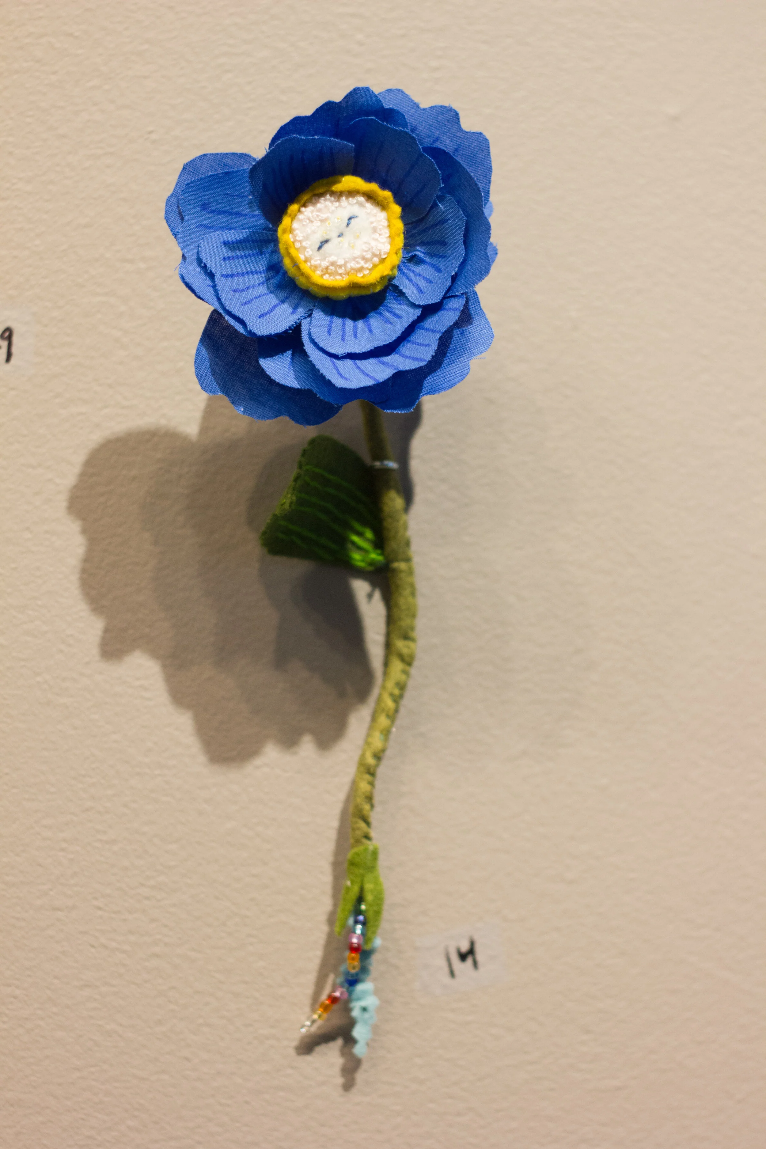 Joy, Fabric, felt, beads, wire, sold