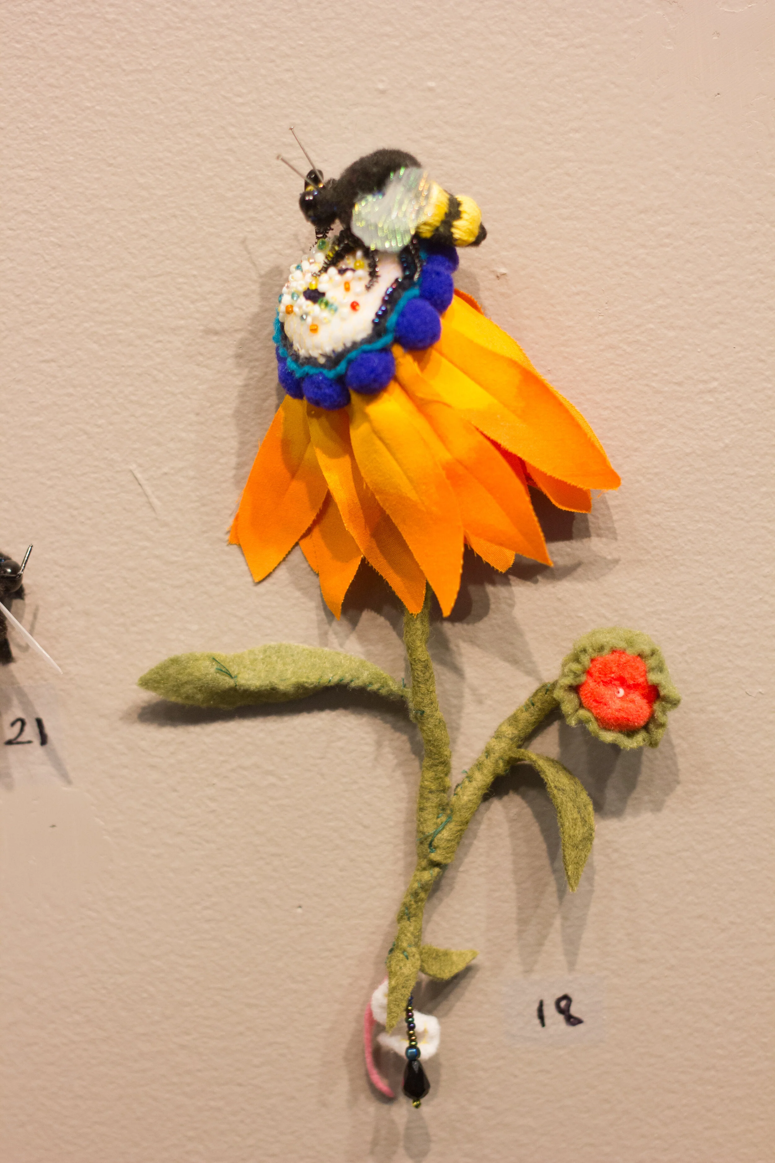 Fester, Fabric, felt, beads, wire,  sold