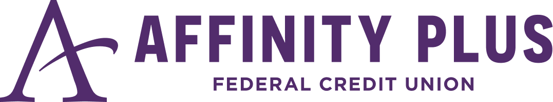 Affinity Plus Federal Credit Union logo in purple text.