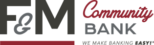 Logo for Community Bank with 'T&M' initials and the words 'Community Bank' and the slogan 'Banking that last.'