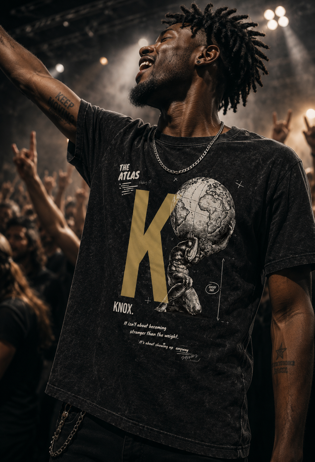 KNOX. K Series: The Atlas - Snow Washed Oversized T-Shirt