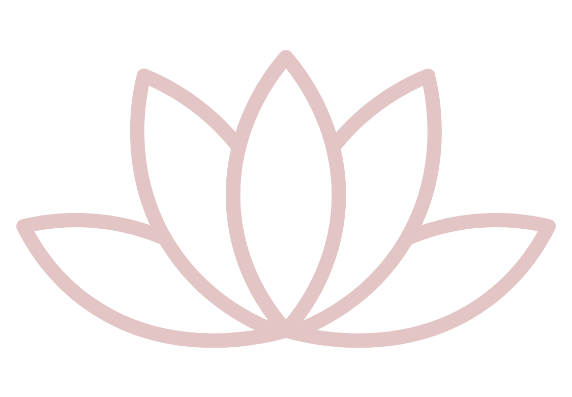 Outline of a pink lotus flower on a black background.