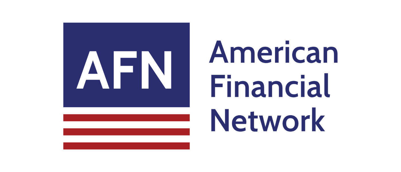 Logo of the American Financial Network, with the letters AFN inside a navy blue square, three red horizontal lines beneath, and the text 'American Financial Network' to the right.