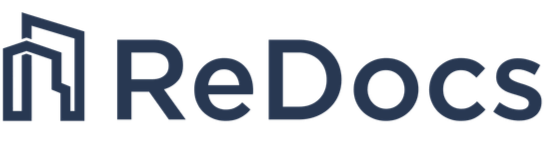 ReDocs logo with stylized building icon and text 'ReDocs'.