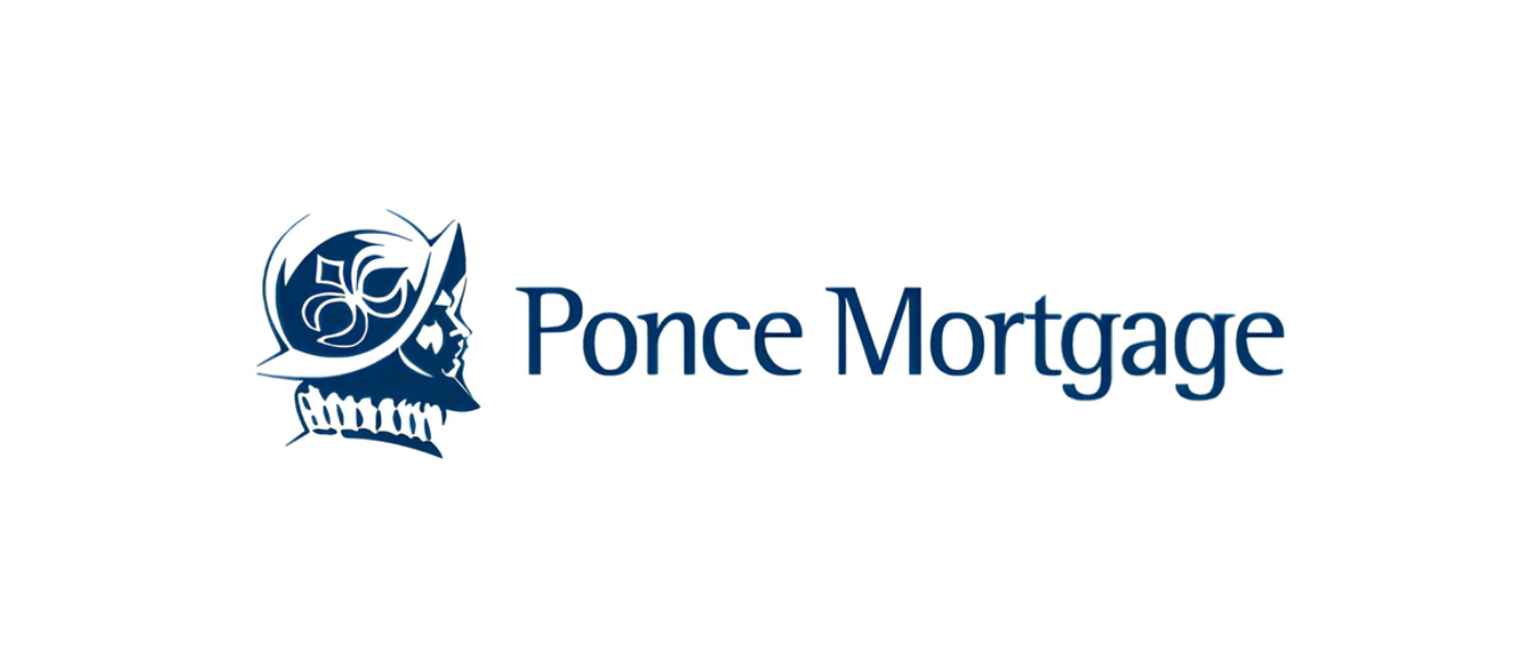 Ponce Mortgage logo featuring a stylized skull wearing a hat with decorative elements.
