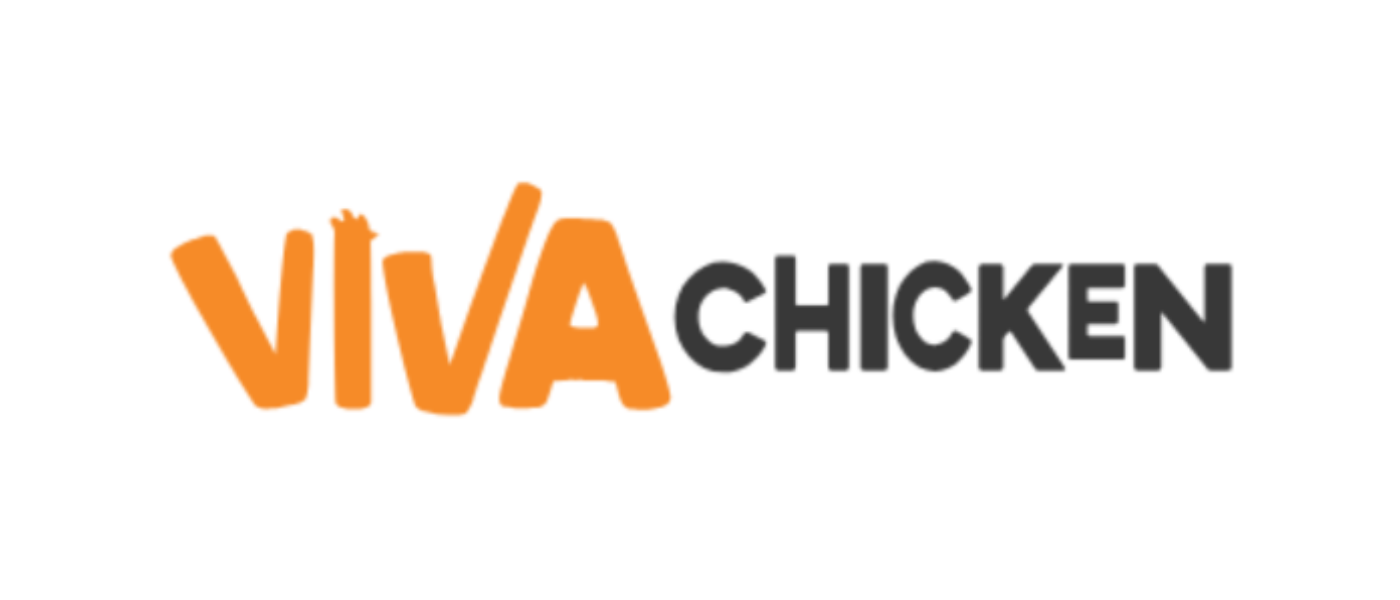 Viva Chicken logo with the words "Viva" in orange and "Chicken" in black.