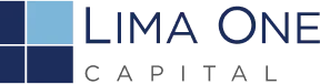 Logo of Lima One Capital featuring blue and gray colors.