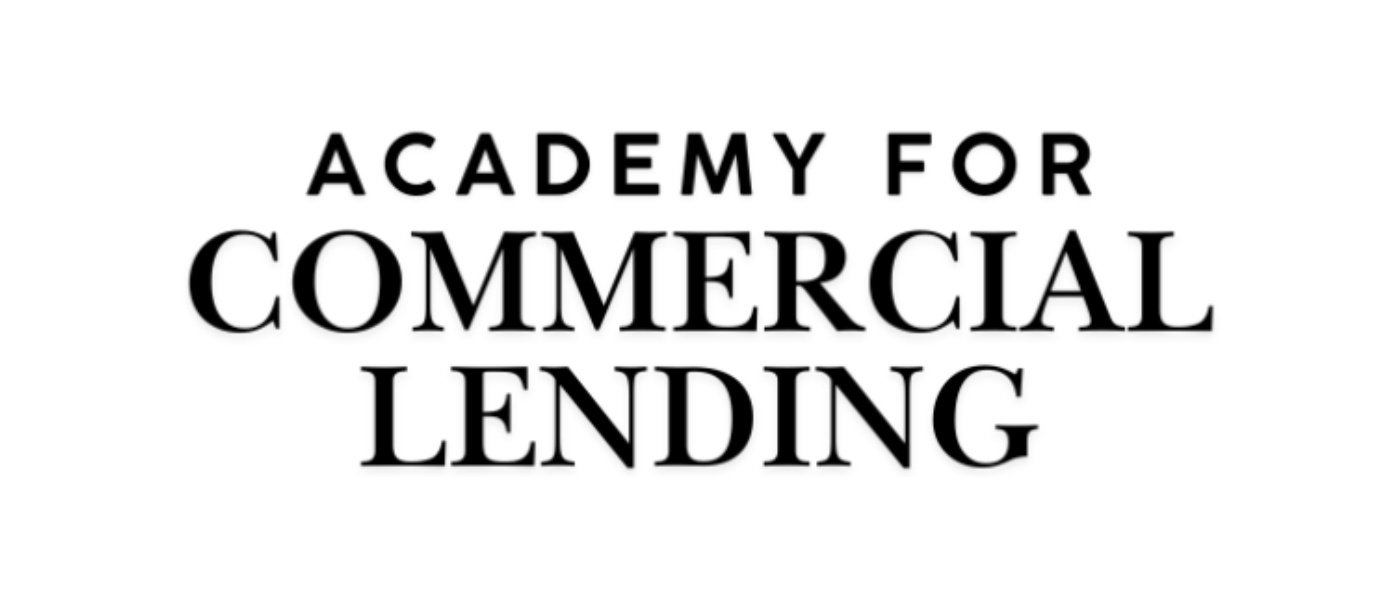 Text saying 'Academy for Commercial Lending' in black font on a white background.