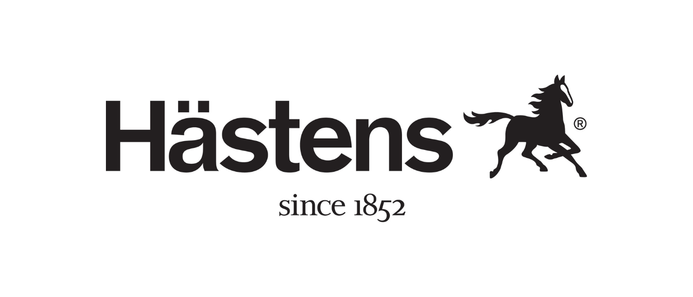 Hästens logo with a black horse silhouette and the text "Hästens since 1852"