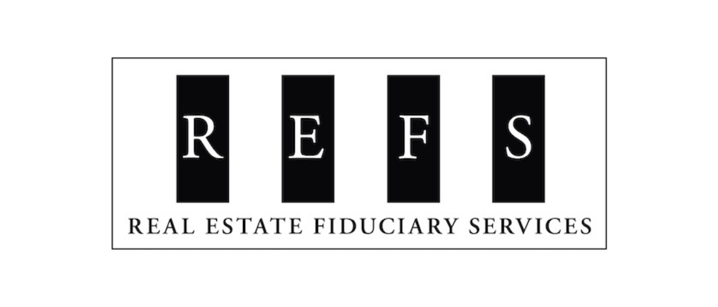 Logo for REFS, Real Estate Fiduciary Services, with black blocks and white text.