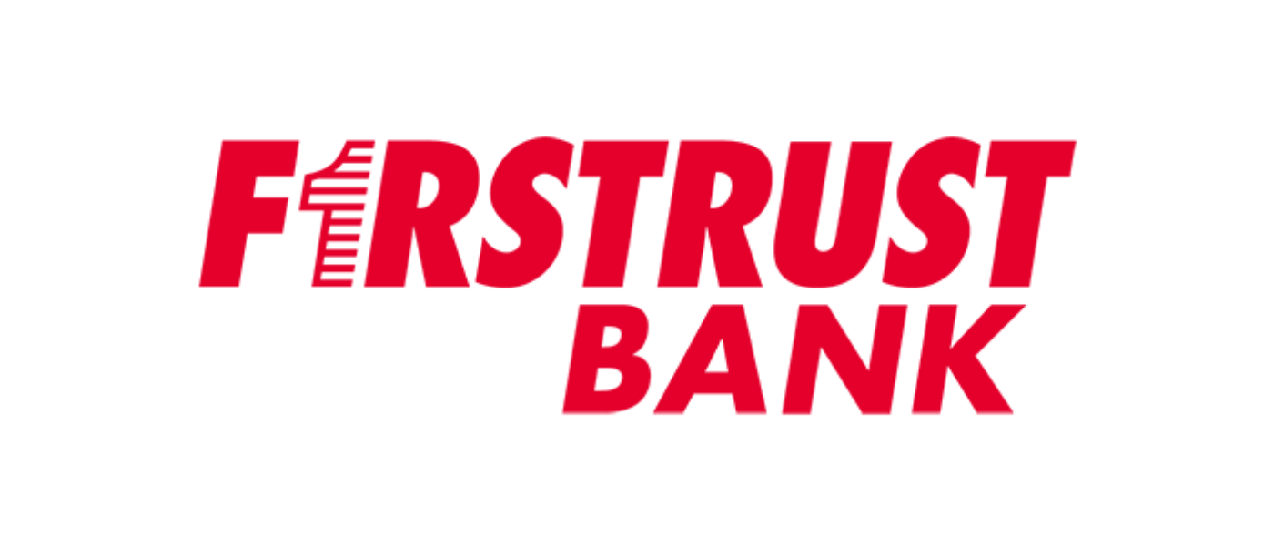 FIRS TRUST BANK logo in red text with stylized barber pole in place of the letter I in FIRS.