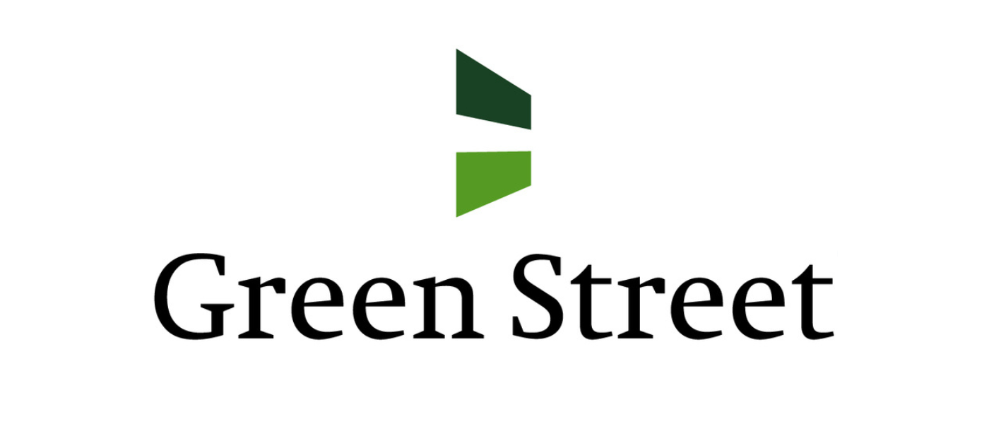 Logo for Green Street featuring a stylized tree icon with three green and dark green leaves and the text 'Green Street' below in black.