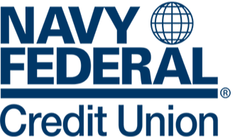 Navy Federal Credit Union logo with text and globe icon.
