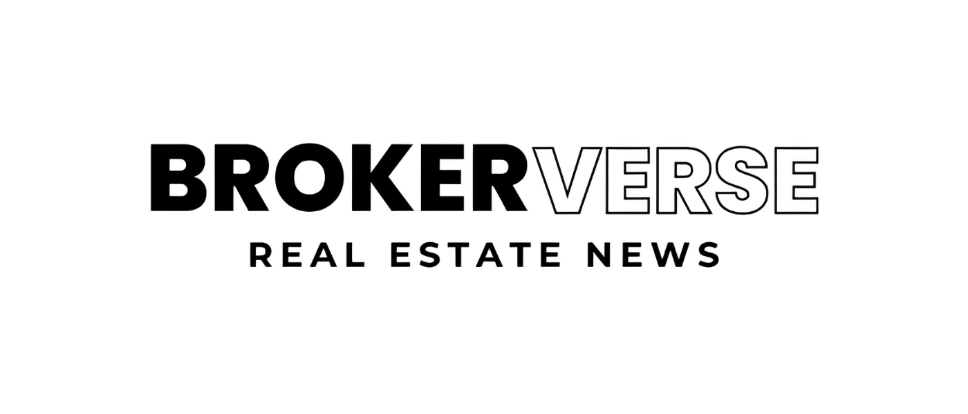 Logo of BrokerVerse Real Estate News in black and white with bold and outlined text.