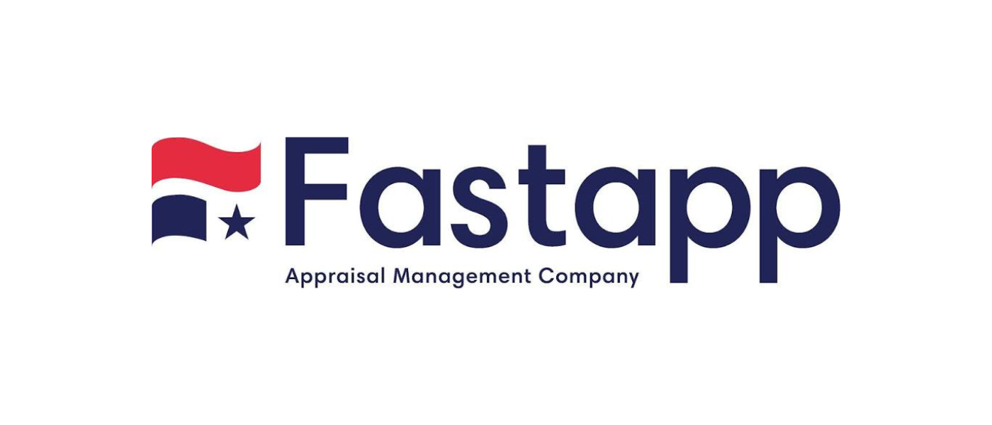 Fastapp logo with a red, white, and blue flag icon and the company name in navy blue text, with 'Appraisal Management Company' written below.