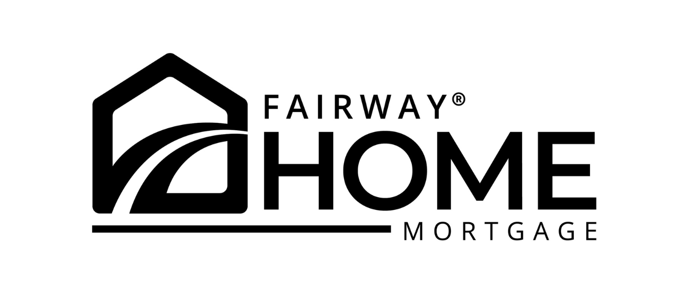 Logo for Fairway Home Mortgage with a stylized house graphic and text in black and white.