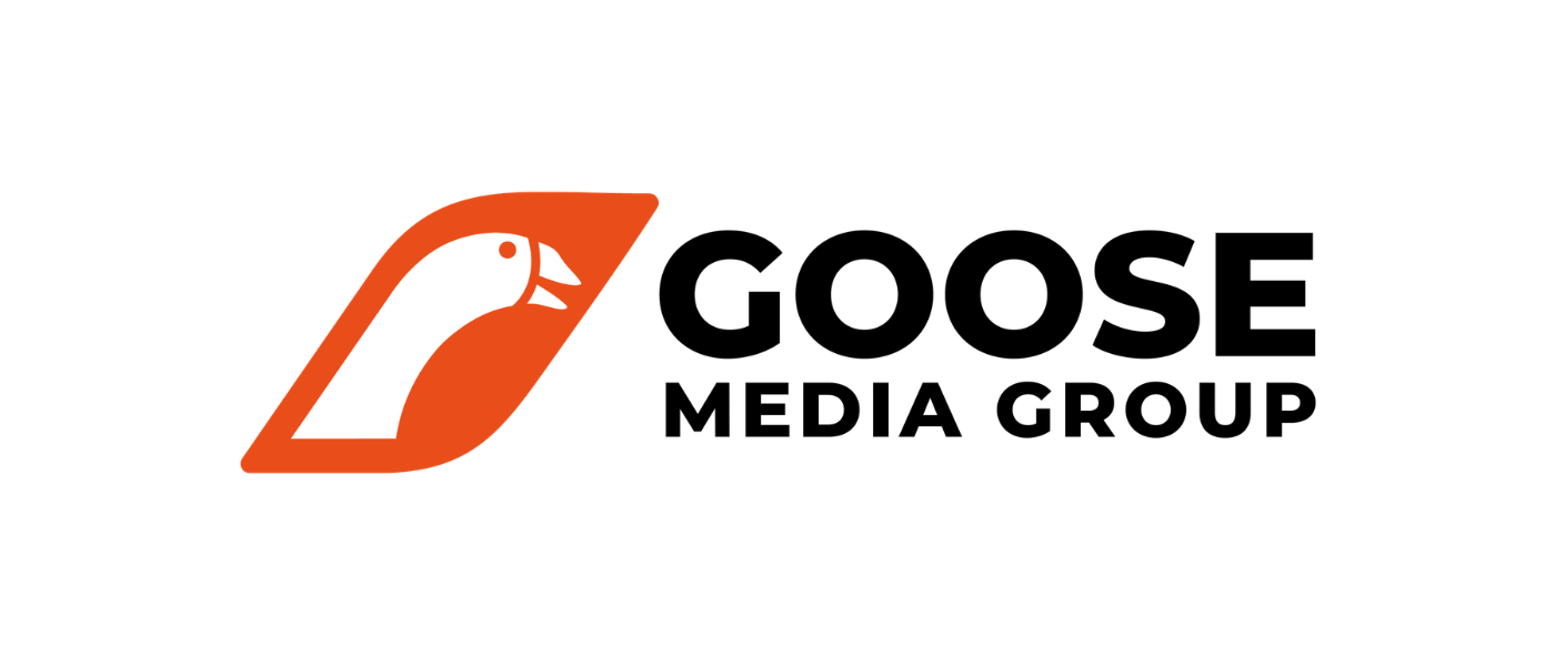 Goose Media Group logo with an orange and white stylized goose head icon.