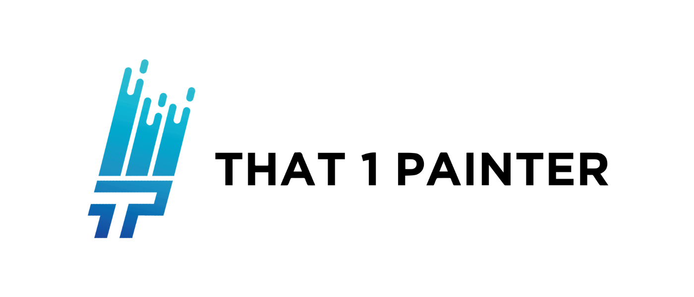 Logo with a stylized paintbrush and the text 'That 1 Painter' beside it.