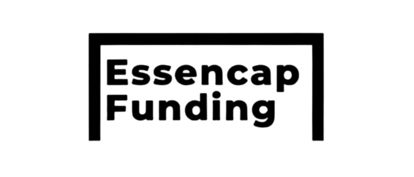 Black and white logo with the words "Essencap Funding" inside a rectangular outline.